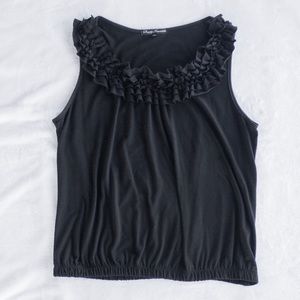 Simply Irresistible Black Ruffled Tank